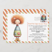 Enchanted Elf | North Pole Ugly Sweater Party 招待状 (正面/裏面)