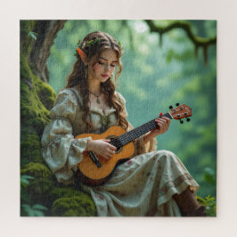 Enchanted Elven Girl Playing a Ukulele  ジグソーパズル