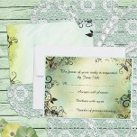 Enchanted Evening Deco Leaf Wedding RSVP<br><div class="desc">Romantic RSVP response card with soft blue and green watercolor design and black deco leaf overlay. All formatted and ready for you to edit in the easy Zazzle text editor. See wedding invitation and other items also in this same design.com</div>