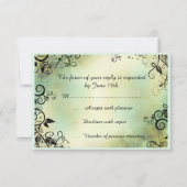 Enchanted Evening Deco Leaf Wedding RSVP (正面)