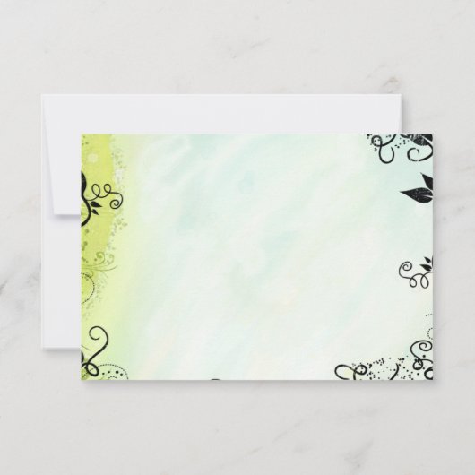 Enchanted Evening Deco Leaf Wedding RSVP (裏面)