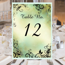 Enchanted Evening Deco Leaf Wedding Table Card テーブルナンバー