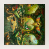 Enchanted Fairy Cat Garden Porch ジグソーパズル (横)