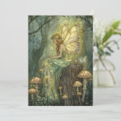 Enchanted Fairy First Birthday Forest Mushrooms 招待状 (スタンド正面)