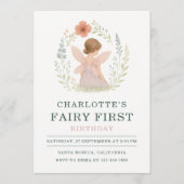 Enchanted Fairy First Birthday Party 招待状 (正面)