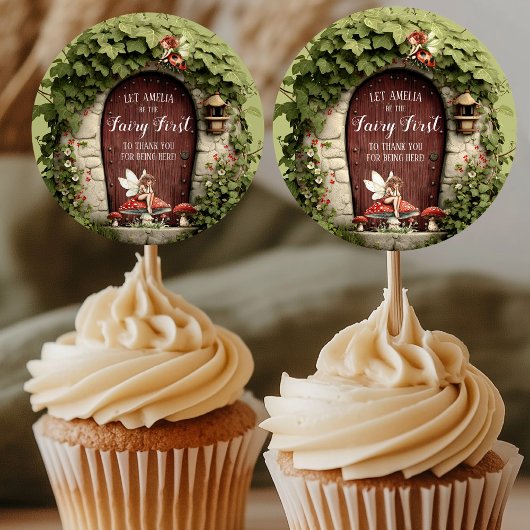 Enchanted Fairy First Birthday Thank You  ラウンドシール