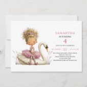 Enchanted Fairy Girl 1st Birthday Blush Pink  招待状 (正面)