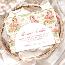 Enchanted Fairy Girl Baby Shower Diapper Raffle エンクロージャーカード