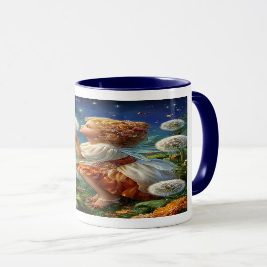 Enchanted Fairy Glowing Dandelion Coffee Mug マグカップ (正面右)