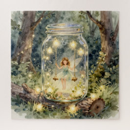 Enchanted Fairy in a Jar in a Magical Forest ジグソーパズル