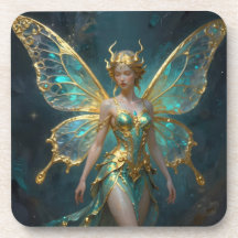 Enchanted Fairy in Gold and Turquoise 