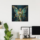 Enchanted Fairy in Gold and Turquoise ポスター (ホームオフィス)