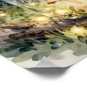 Enchanted Fairy on a Swing in a Magical Forest ポスター (角)