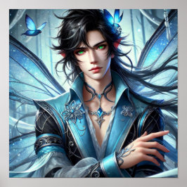 Enchanted Fairy Prince with Emerald Eyes ポスター