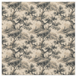 Enchanted Fairy Tale Forest Night Toile De Jouy  ファブリック