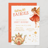 Enchanted Fairy Tea Garden Birthday Party 招待状 (正面/裏面)