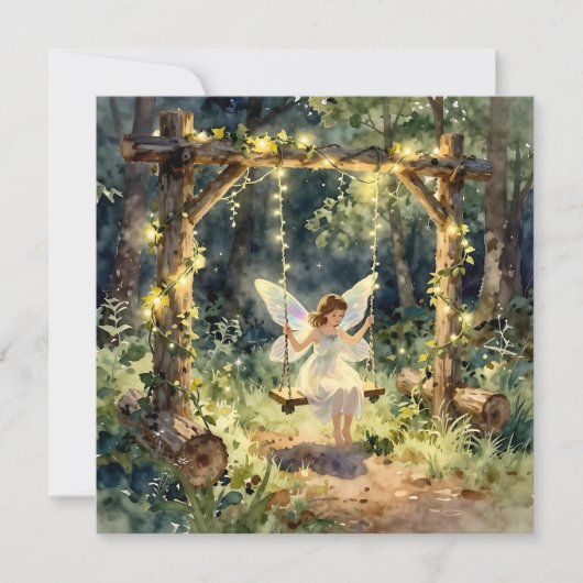 Enchanted Fairy Themed Girl's Birthday カード (正面)