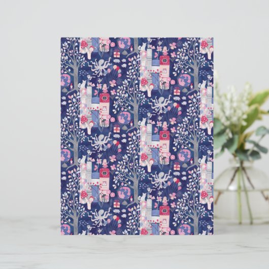 Enchanted Fairytale Books Blue Scrapbook Paper (スタンド正面)
