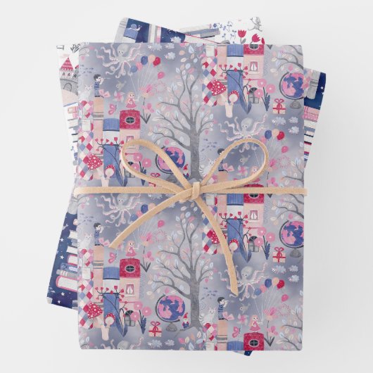 Enchanted Fairytale Books Set of Three ラッピングペーパーシート (インサイチュ)