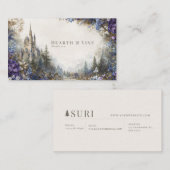 Enchanted Fairytale Castle Floral Mountain Valley 名刺 (正面/裏面)