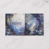 Enchanted Fairytale Castle Purple Floral Gold Mist 名刺 (正面)