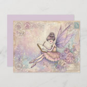Enchanted fairytale Fairy Flat Holiday Card シーズンカード (正面/裏面)