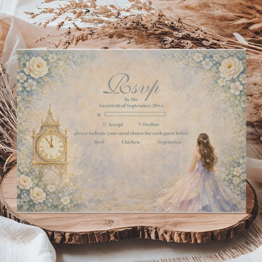 Enchanted Fairytale Garden Quinceañera 出欠カード