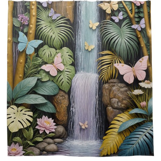 Enchanted Falls Oasis シャワーカーテン (正面)