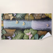 Enchanted Falls Oasis ビーチタオル (正面)