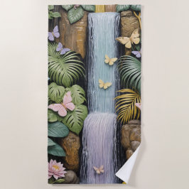 Enchanted Falls Oasis ビーチタオル