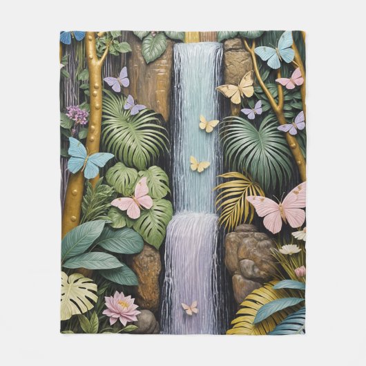 Enchanted Falls Oasis フリースブランケット (正面)