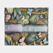 Enchanted Falls Oasis フリースブランケット (正面(横))