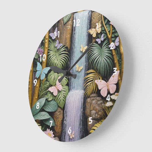 Enchanted Falls Oasis ラージ壁時計 (傾斜)
