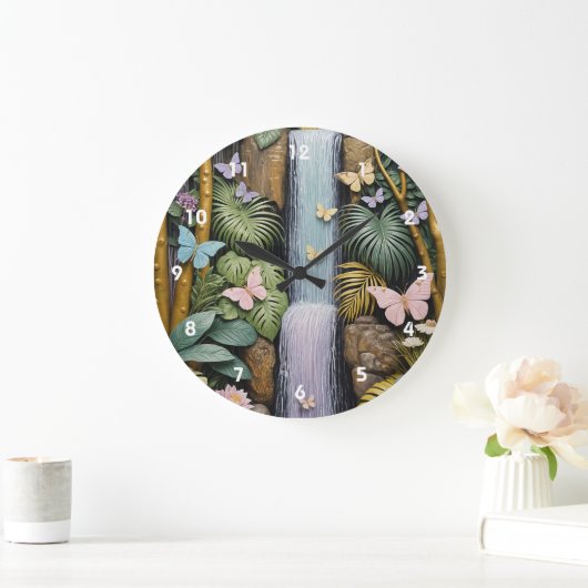 Enchanted Falls Oasis ラージ壁時計 (ホーム)