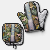 Enchanted Falls Oasis 鍋つかみ&鍋敷きセット (正面/裏面)