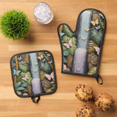 Enchanted Falls Oasis 鍋つかみ&鍋敷きセット (トップダウン)