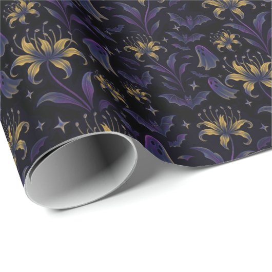 Enchanted Floral Bat Wrapping Paper ラッピングペーパー (ロールコーナー)