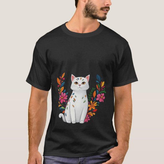 Enchanted Floral Cat Tシャツ (正面)