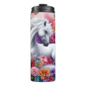 Enchanted Floral White Horse Dream タンブラー (正面)