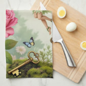 Enchanted Flroral Fairies Garden キッチンタオル (四つ折り)