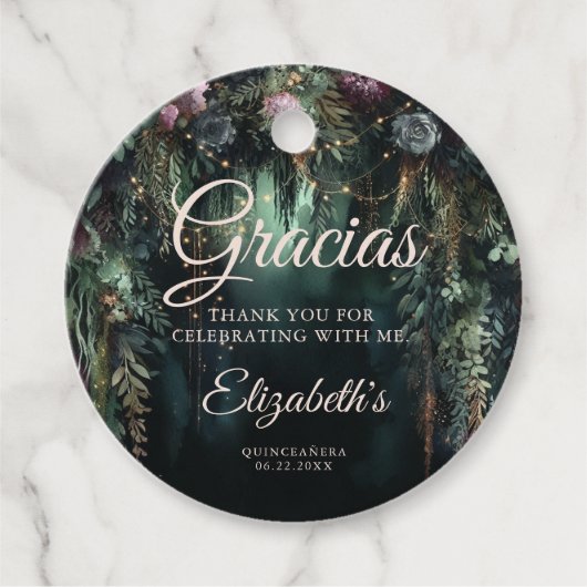 Enchanted Forest Arch Fairy Tale Green Quinceanera フェイバータグ (正面)