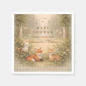 Enchanted Forest Baby Animals Baby Shower スタンダードカクテルナプキン (正面)