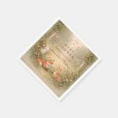 Enchanted Forest Baby Animals Baby Shower スタンダードカクテルナプキン (角)