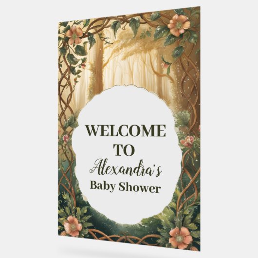 Enchanted Forest  Baby Shower アクリルサイン (傾斜)