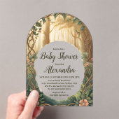 Enchanted Forest  Baby Shower アクリル招待状 (インサイチュ (ポータブル))
