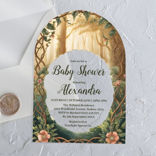 Enchanted Forest  Baby Shower アクリル招待状