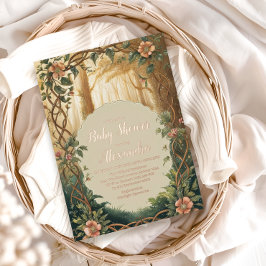 Enchanted Forest  Baby Shower 箔招待状