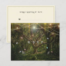 Enchanted Forest Butterflies Gold Lights 出欠カード