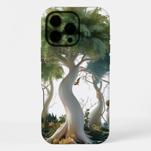 Enchanted Forest Canopy – Artistic iPhone 16 Pro iPhoneケース (裏面)