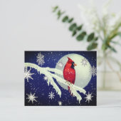Enchanted Forest Cardinal Holiday Postcard シーズンポストカード (スタンド正面)